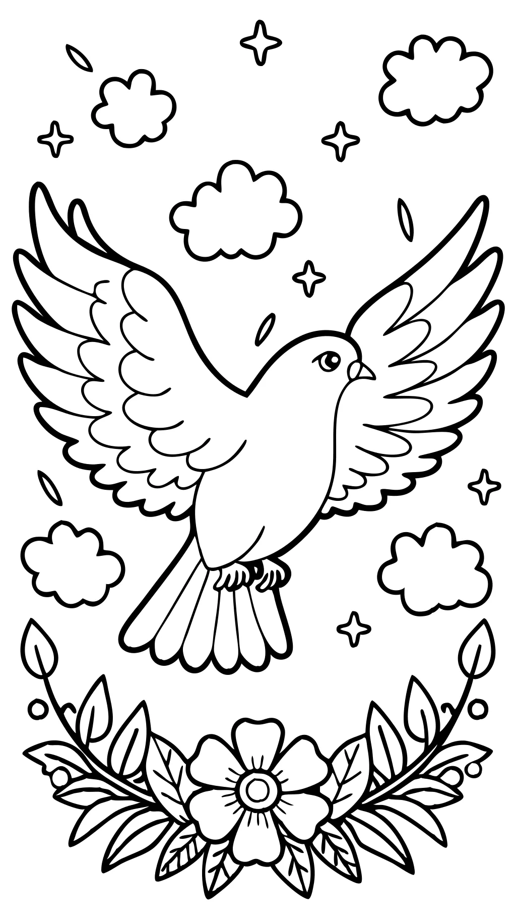 coloring page dove